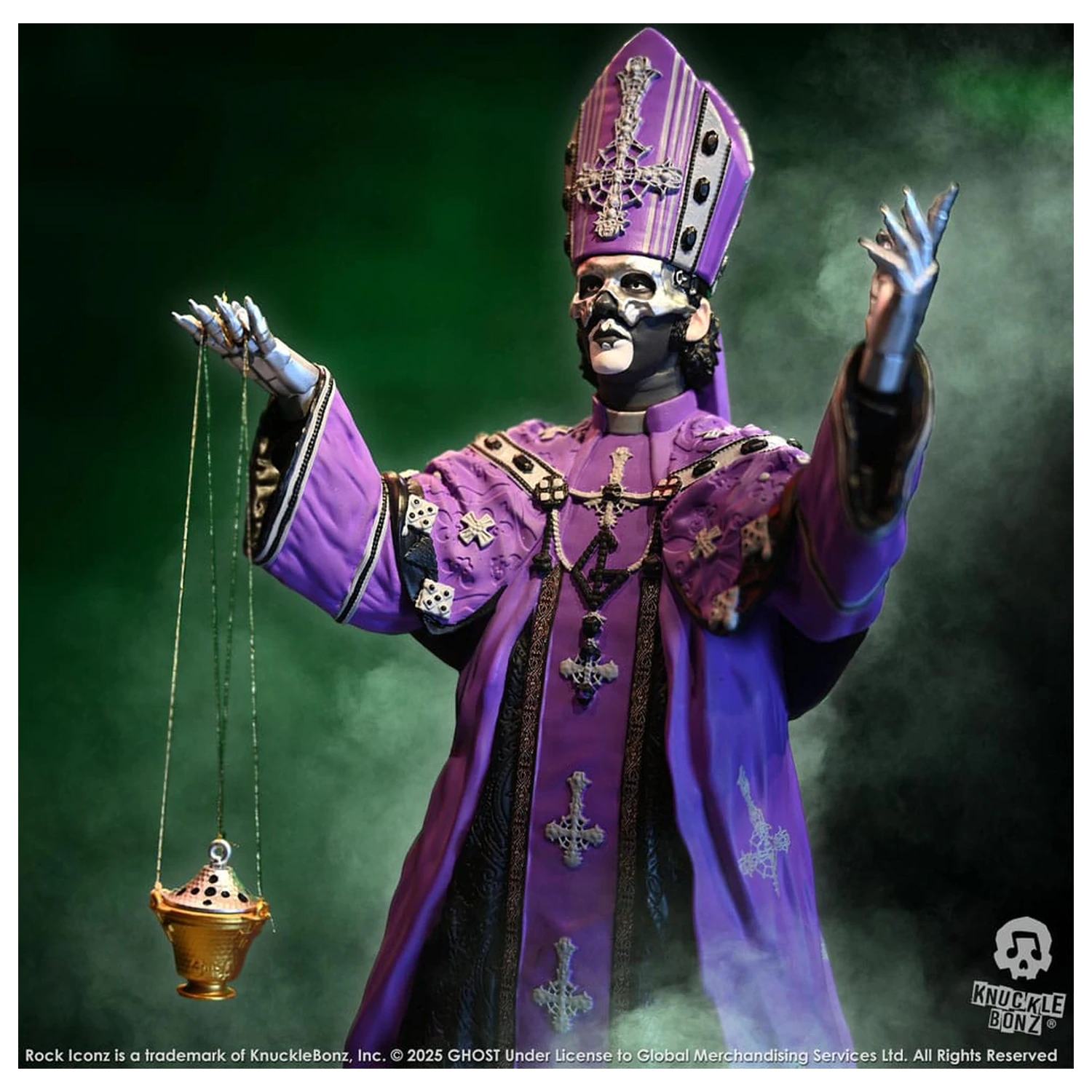 Ghost Rock Iconz Statue Papa V Perpetua Purple Robes 22 cm Produktfoto