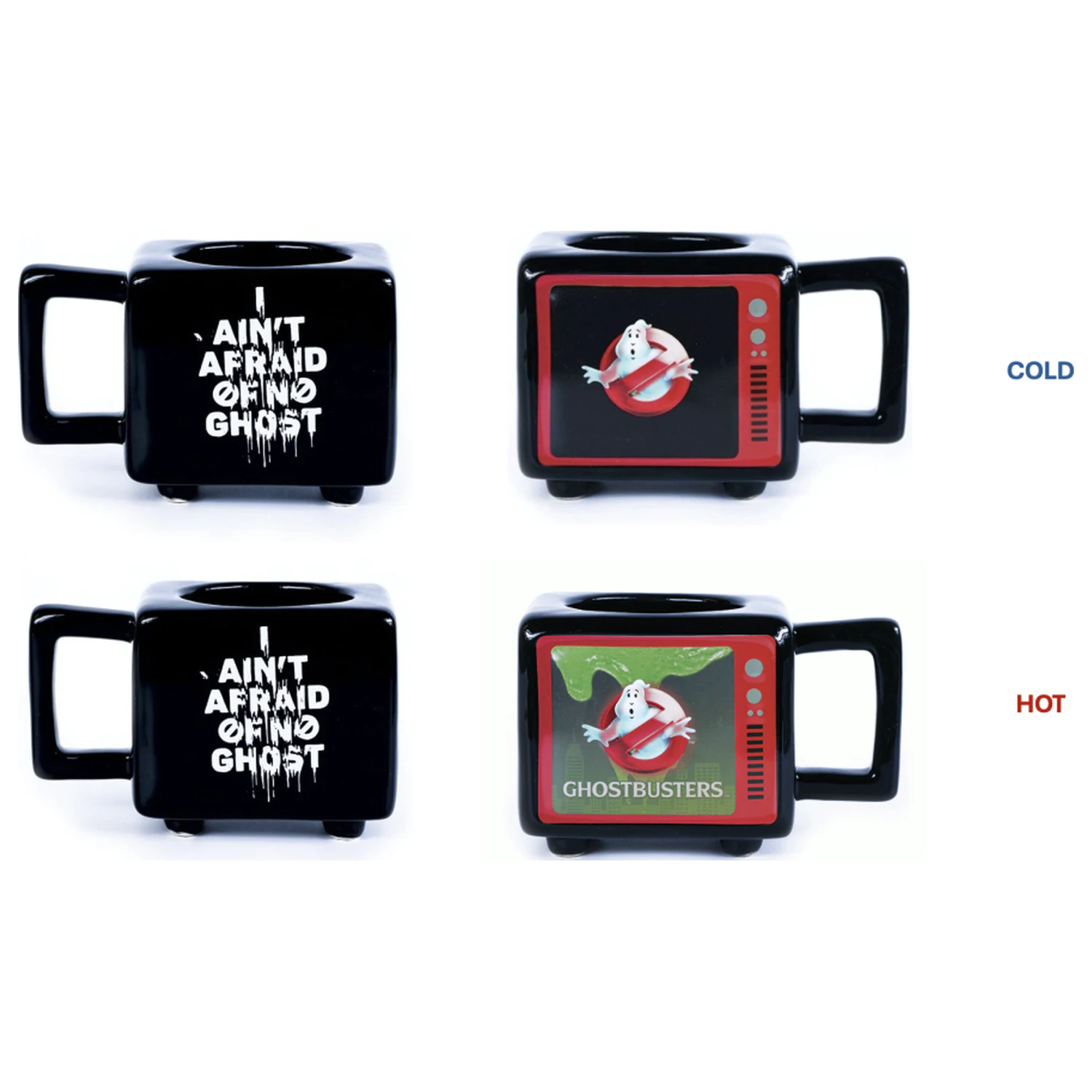 Ghostbusters I Ain't Afraid Retro TV Heat Change Tasse 500ml Produktfoto