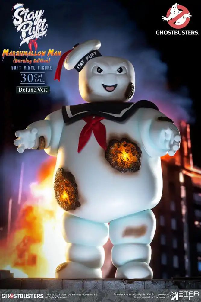 Ghostbusters Soft Vinyl Statue Stay Puft Marshmallow Man Burnign Edition Deluxe Version 30 cm Produktfoto