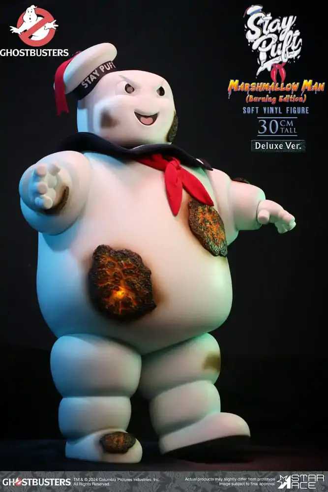 Ghostbusters Soft Vinyl Statue Stay Puft Marshmallow Man Burnign Edition Deluxe Version 30 cm Produktfoto