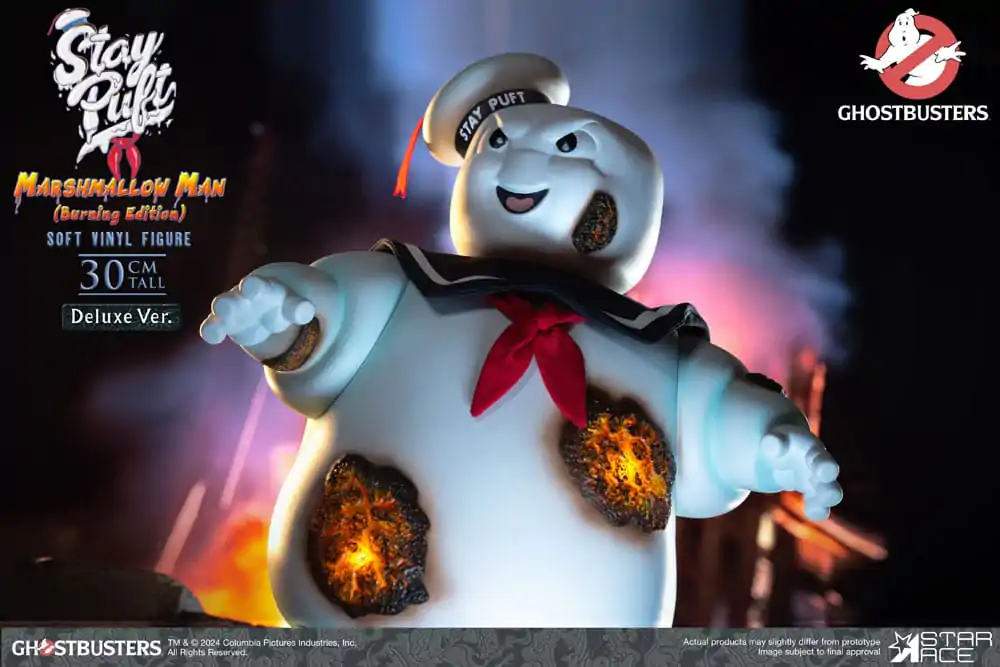 Ghostbusters Soft Vinyl Statue Stay Puft Marshmallow Man Burnign Edition Deluxe Version 30 cm Produktfoto