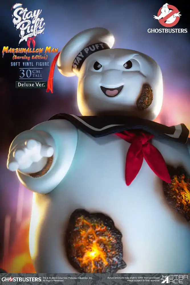 Ghostbusters Soft Vinyl Statue Stay Puft Marshmallow Man Burnign Edition Deluxe Version 30 cm Produktfoto