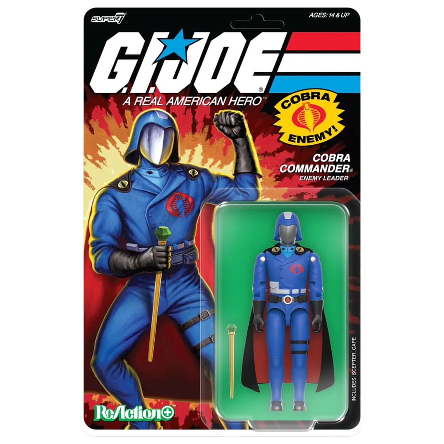 GI Joe ReAction+ Actionfigur Wave 06 Cobra Commander (Movie, Black Cape) 10 cm Produktfoto