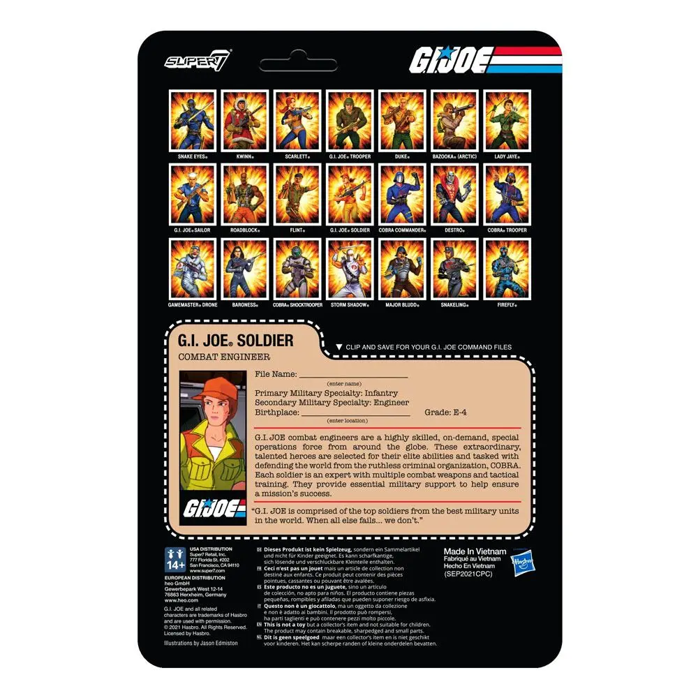 GI Joe ReAction Actionfigur Wave 3 Female Combat Engineer Bun Hair (Pink) 10 cm Produktfoto