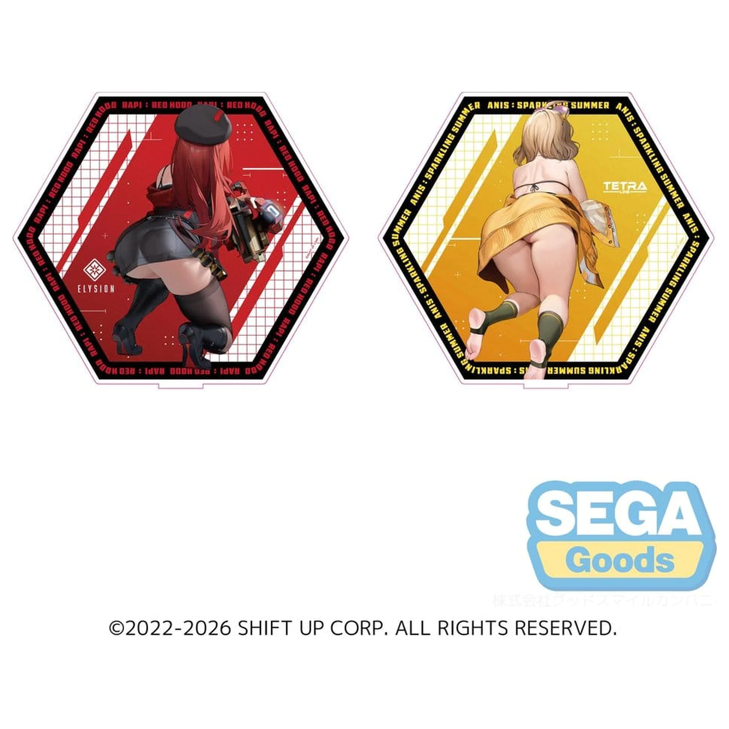 Goddess of Victory: Nikke Acryl-Aufsteller PtZ Doppelseitig Rapi: Red Hood/ Anis: Sparkling Summer 25 cm Produktfoto