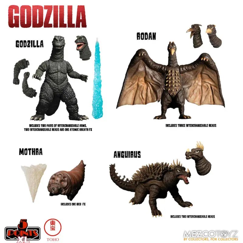 Godzilla: Frankenstein und die Monster aus dem All 5 Points XL Actionfiguren Deluxe Box Set Round 1 Produktfoto