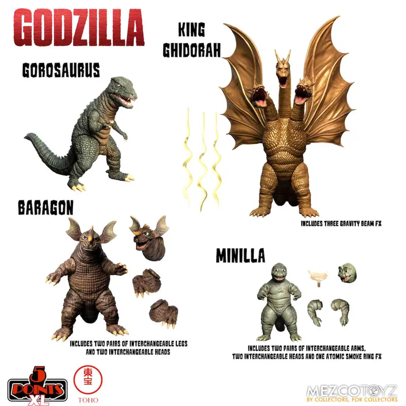 Godzilla: Frankenstein und die Monster aus dem All 5 Points XL Actionfiguren Deluxe Box Set Round 2 Produktfoto