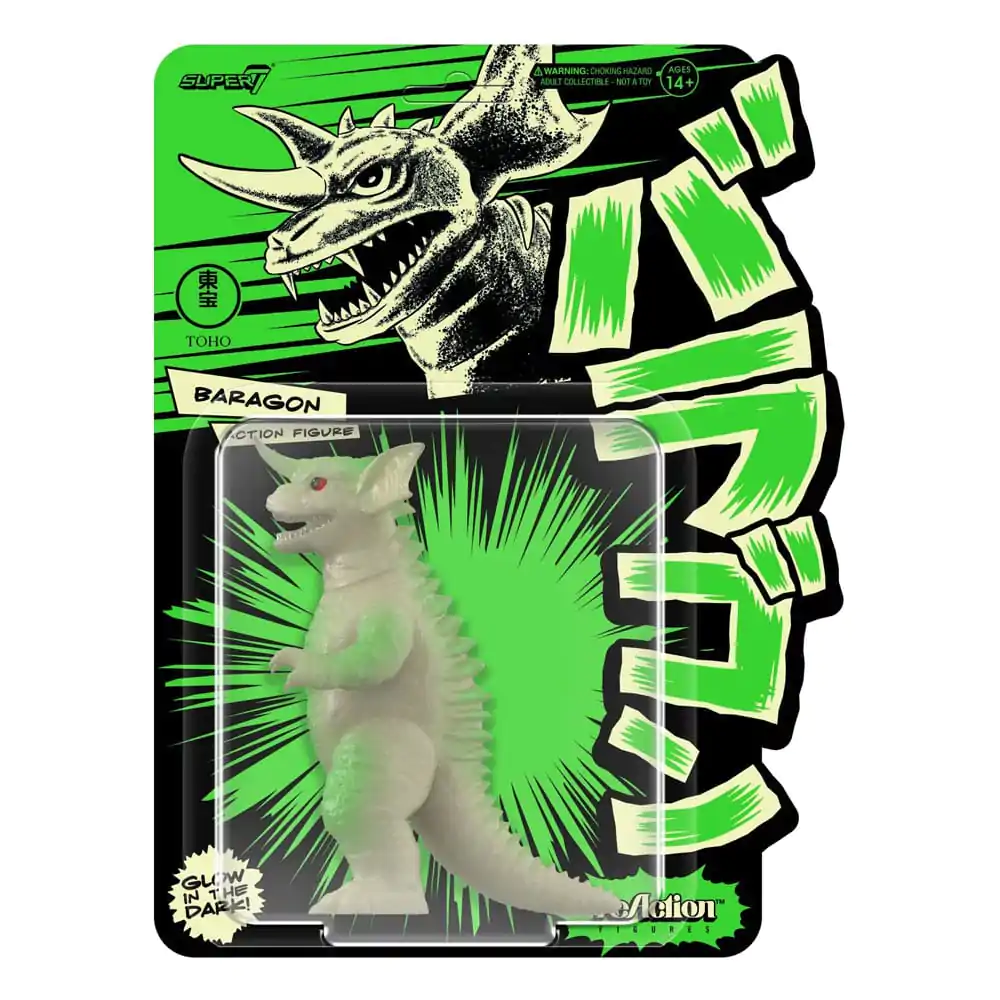 Godzilla Toho ReAction Actionfigur Baragon Glow in the Dark 10 cm Produktfoto