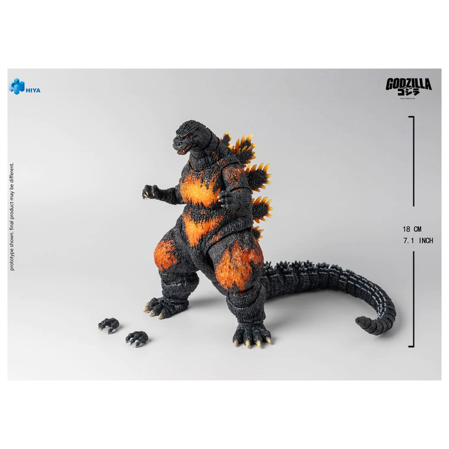 Godzilla vs. Destoroyah (1995) Exquisite Basic Action Figur Burning Godzilla 18 cm Produktfoto