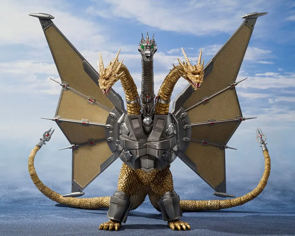 Godzilla vs. King Ghidorah S.H. MonsterArts Action Figur Mecha Ghidorah Shinjuku Decisive Battle Special set 25 cm Produktfoto