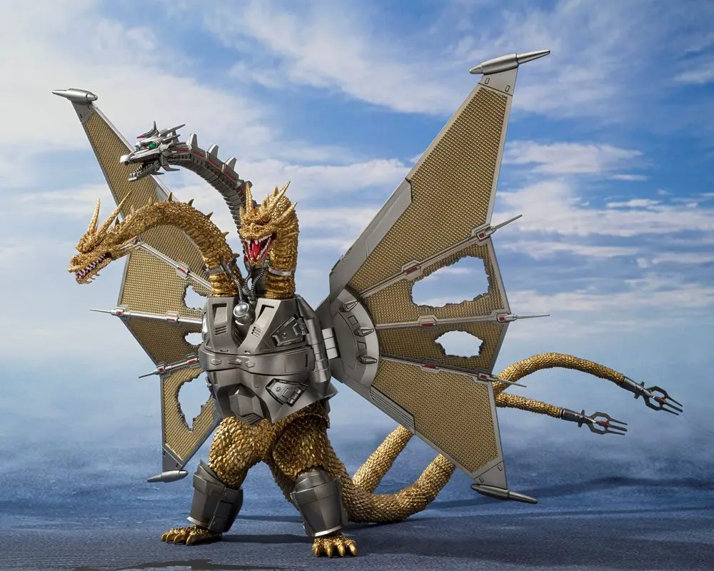 Godzilla vs. King Ghidorah S.H. MonsterArts Action Figur Mecha Ghidorah Shinjuku Decisive Battle Special set 25 cm Produktfoto