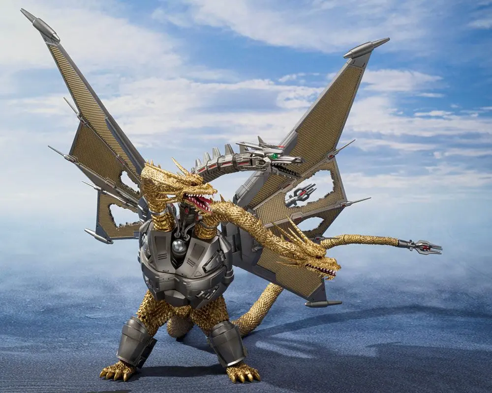 Godzilla vs. King Ghidorah S.H. MonsterArts Action Figur Mecha Ghidorah Shinjuku Decisive Battle Special set 25 cm Produktfoto