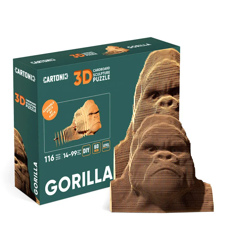 Gorilla Kartonisches 3D-Puzzle 94 taile Produktfoto