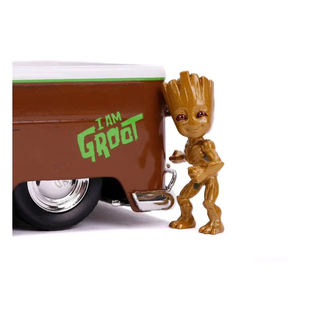 Guardians of the Galaxy Hollywood Rides Diecast Modell 1/24 1962 Volkswagen Bus mit Figur Produktfoto