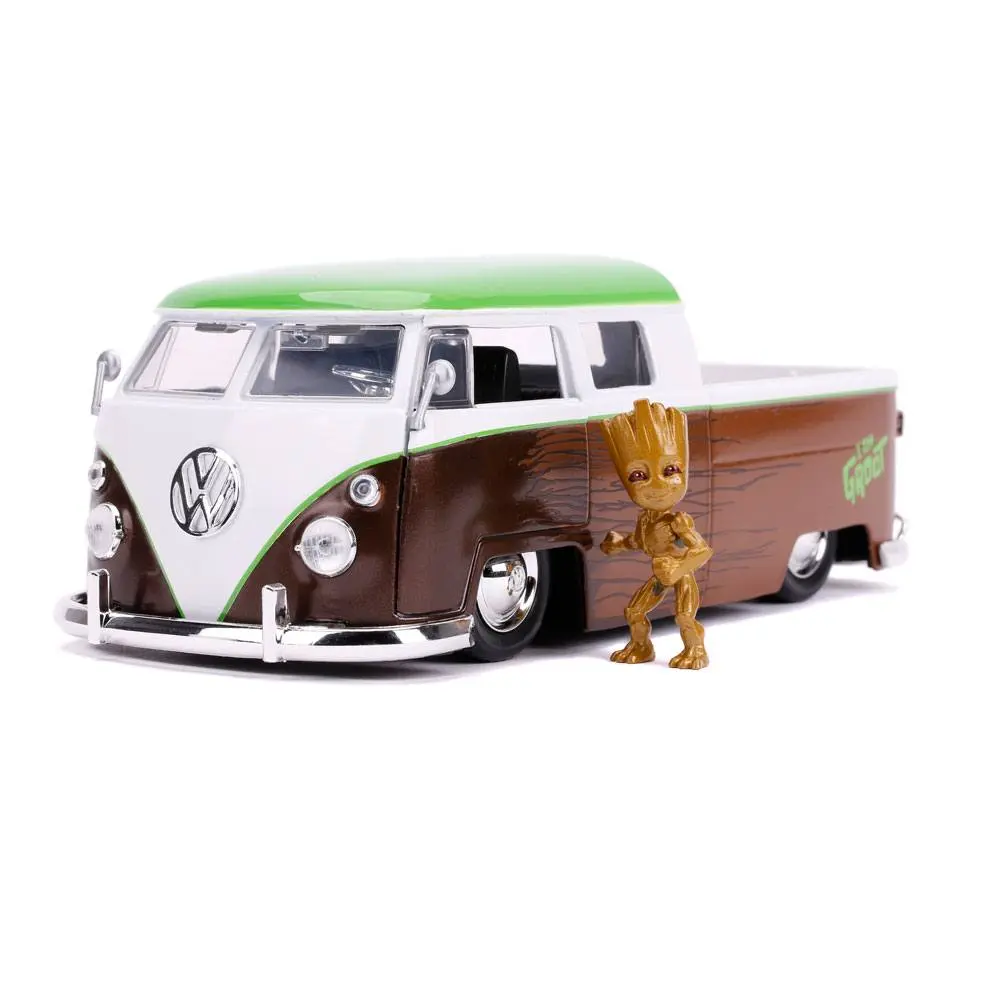Guardians of the Galaxy Hollywood Rides Diecast Modell 1/24 1962 Volkswagen Bus mit Figur Produktfoto