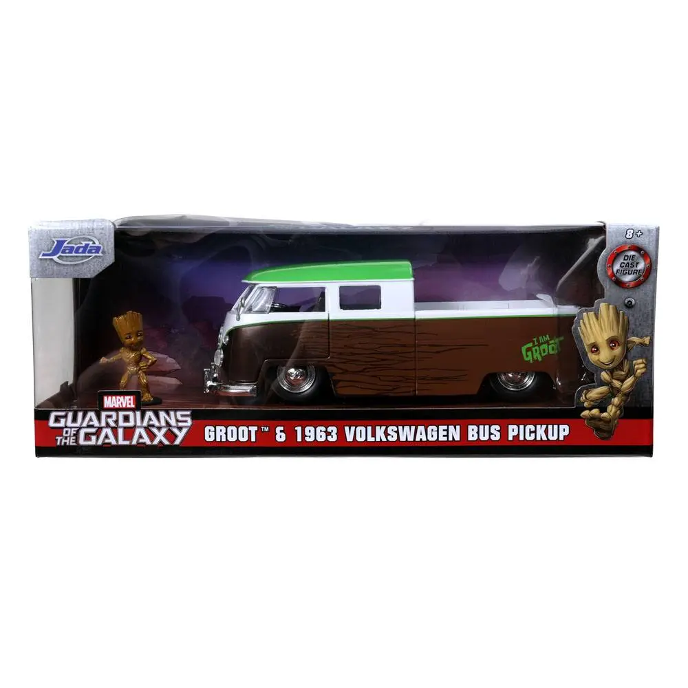 Guardians of the Galaxy Hollywood Rides Diecast Modell 1/24 1962 Volkswagen Bus mit Figur Produktfoto
