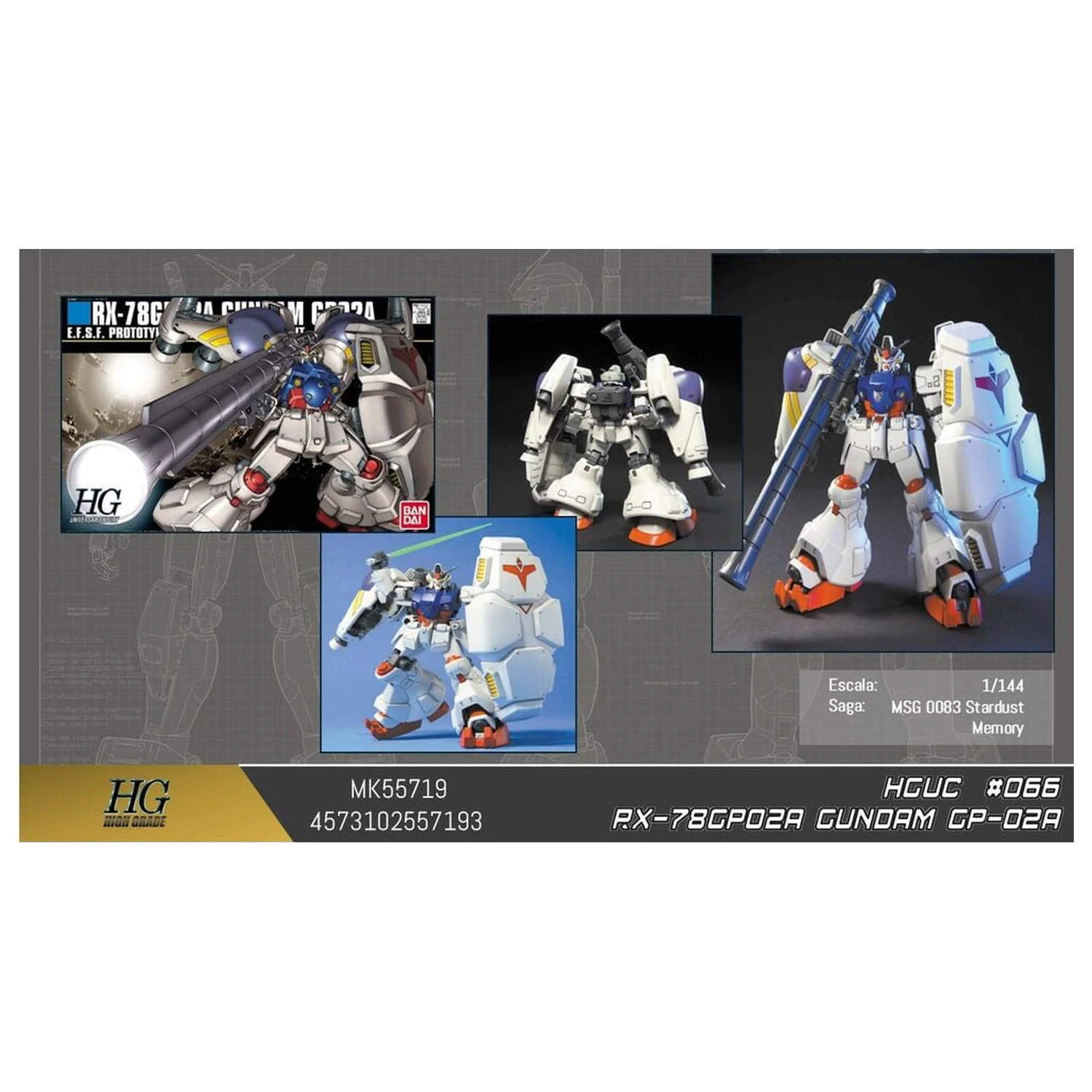 Gundam 0083 Stardust Memory RX-78GP02A Gundam Physalis Mobile Suit Modellbausatz HGUC 1/144 Produktfoto