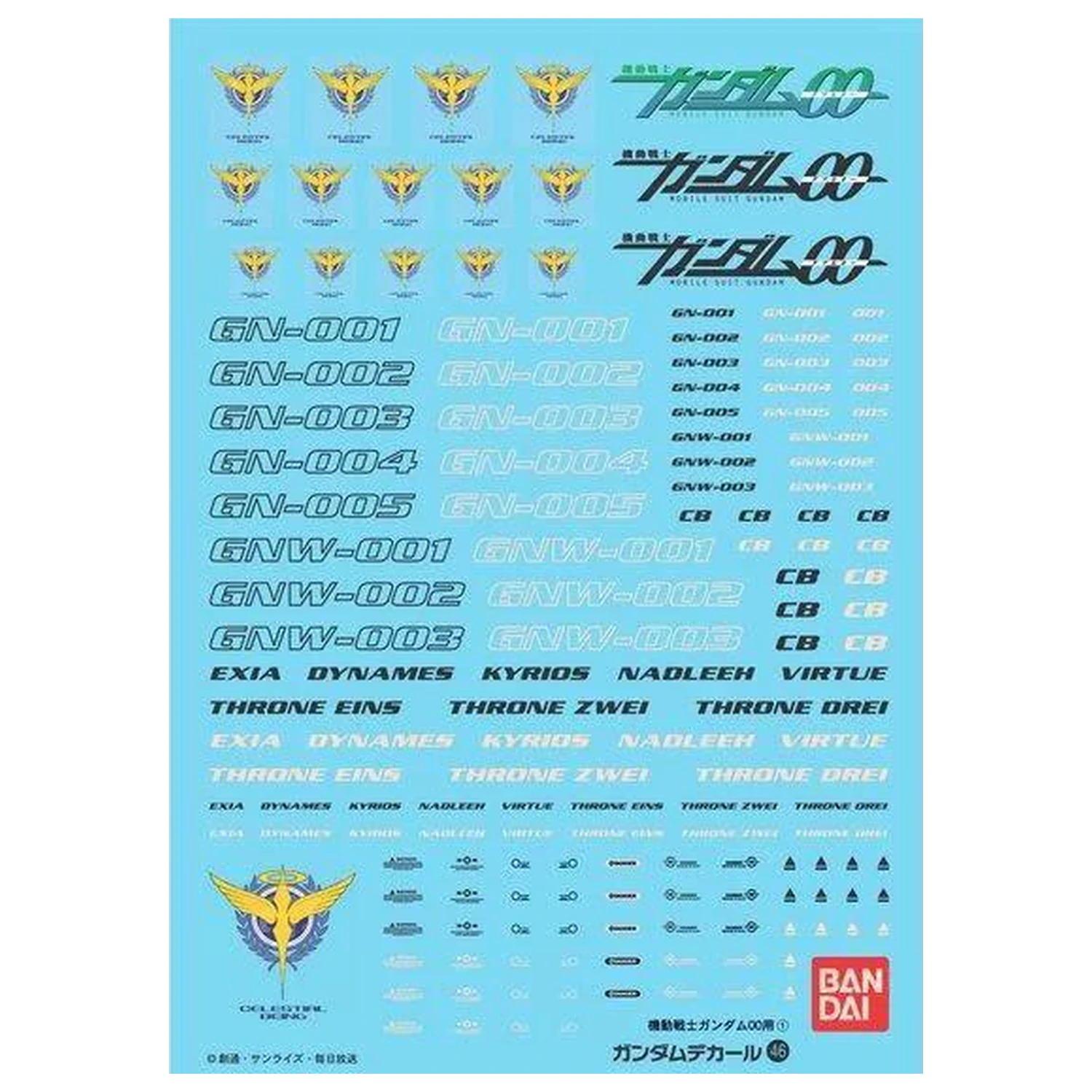 Gundam Aufkleber 46 Gundam 00 Mehrfachnutzung 1 Produktfoto