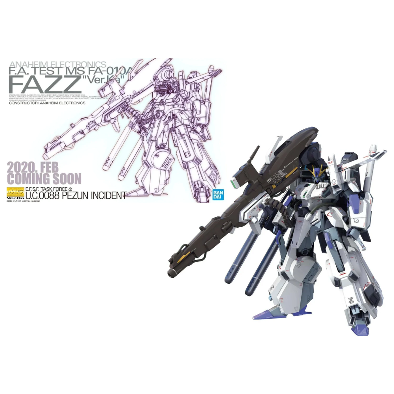 Gundam MG 1/100 FAZZ Ver.Ka FA-010 Modell Bausatz Produktfoto