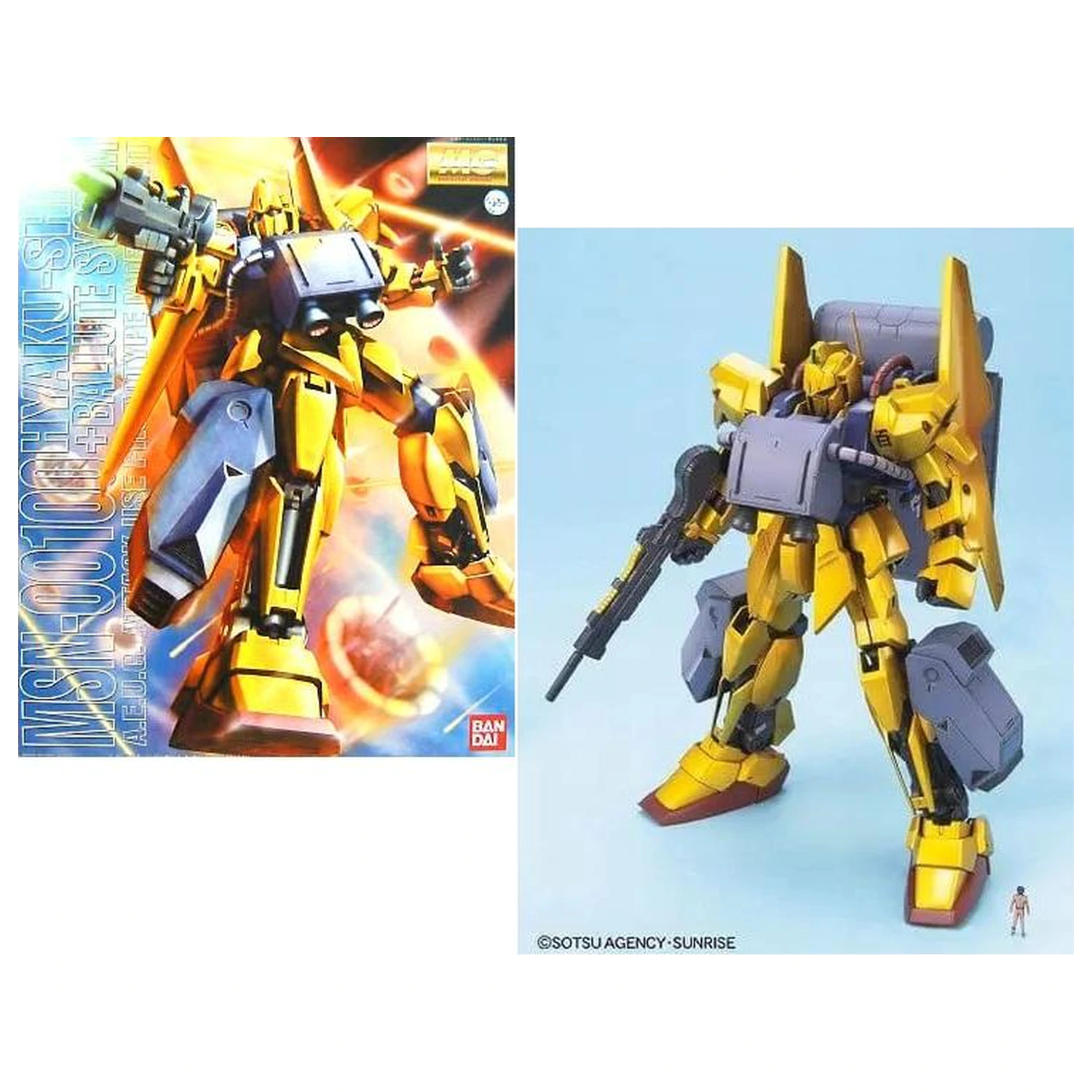 Gundam MG 1/100 Hyakushiki + Ballute System Modellbausatz Produktfoto