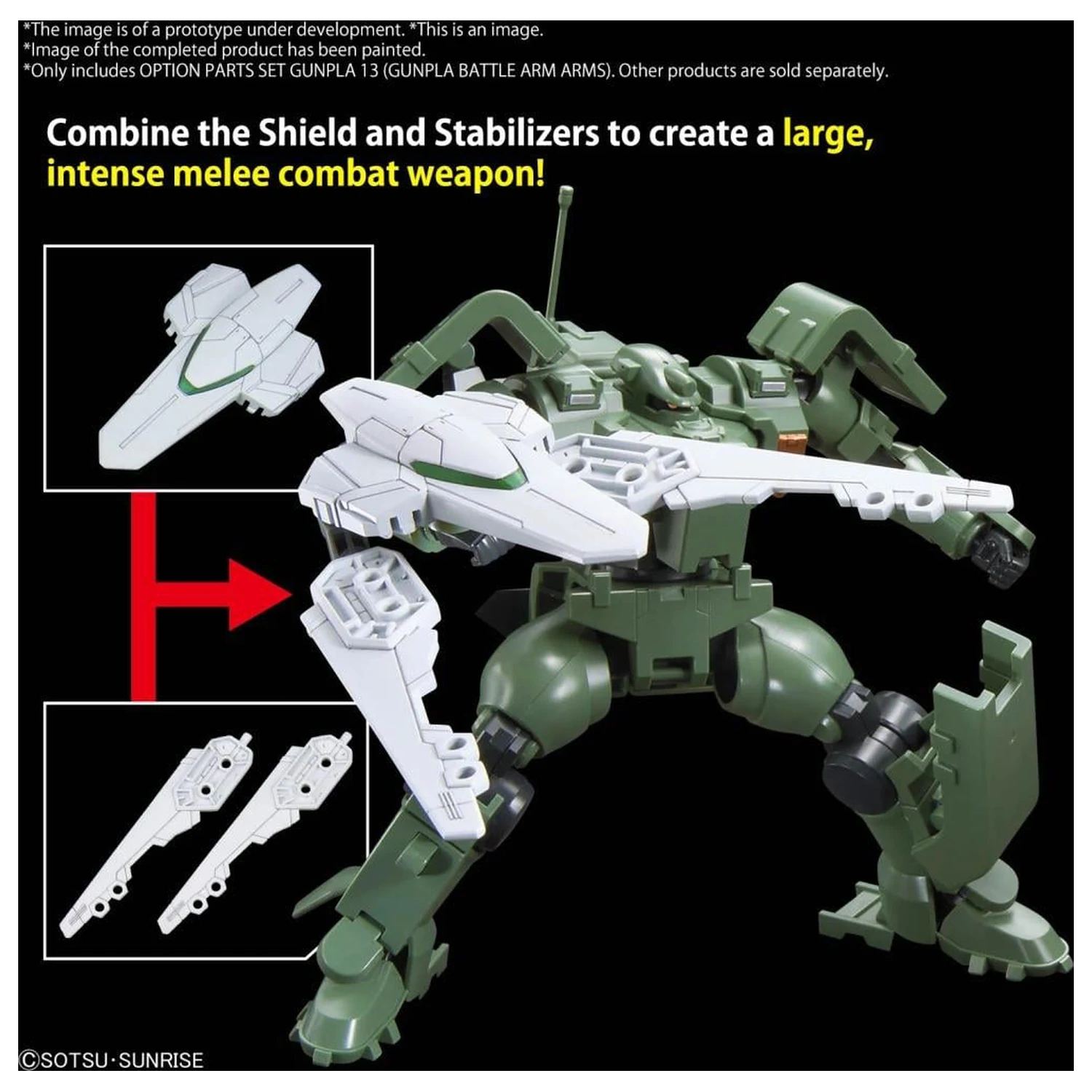 GUNDAM Optionsteile Set Gunpla 13 (Gunpla Battle Arm Arms) Modellbausatz Produktfoto
