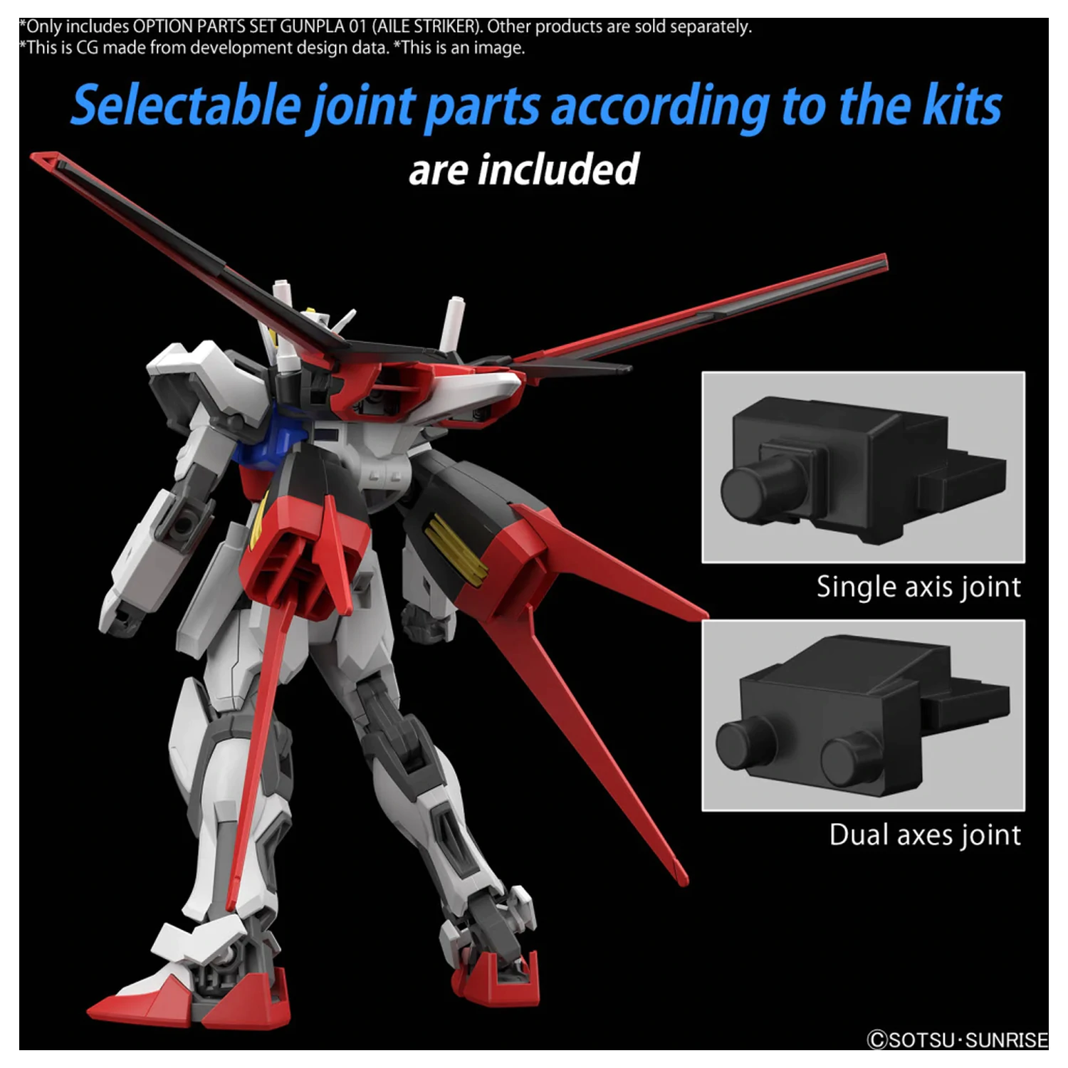 GUNDAM Optionale Teile Set Gunpla 01 (Aile Striker) Modellbausatz Produktfoto