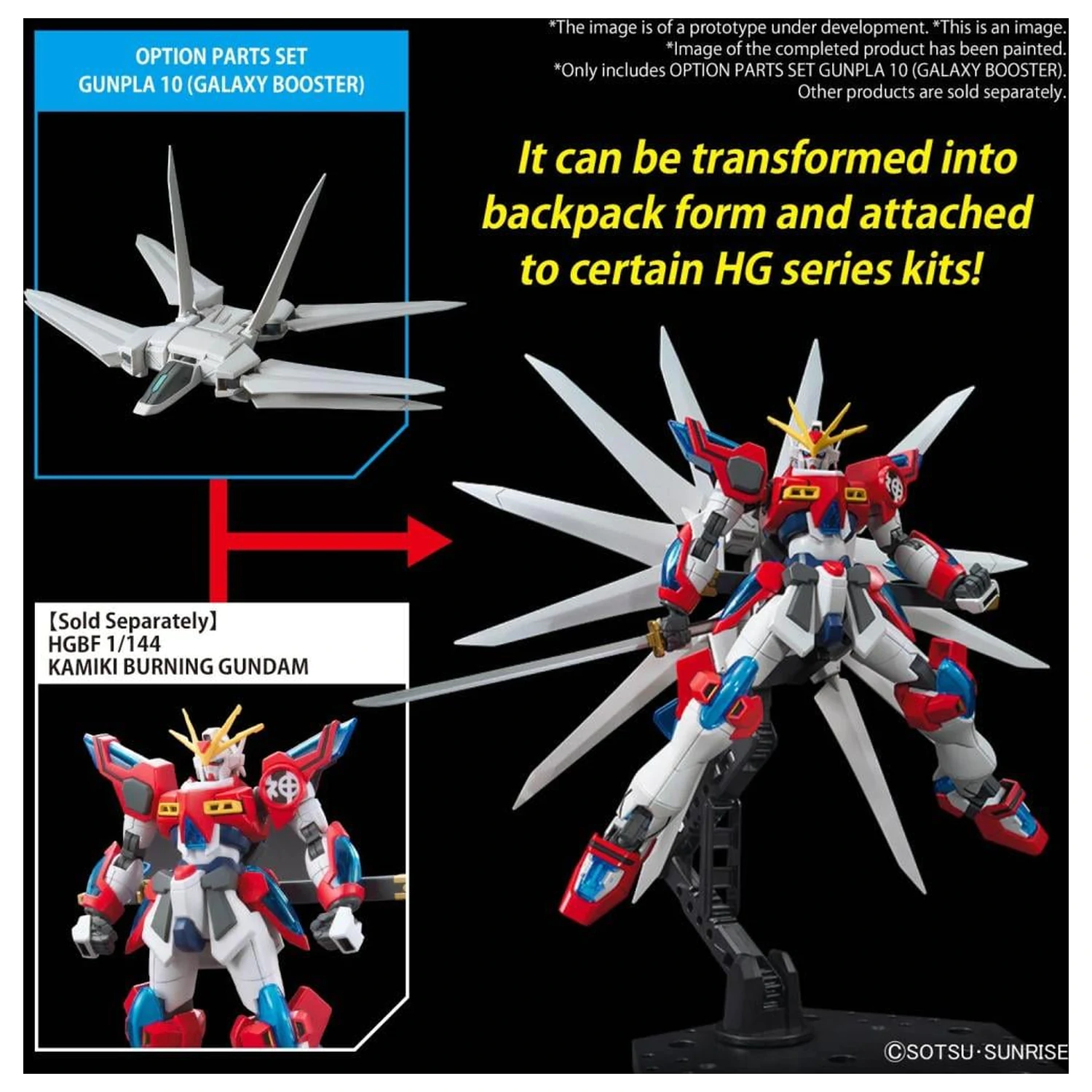 Gundam Option Parts Set Gunpla 10 (Galaxy Booster) Modellbausatz Produktfoto