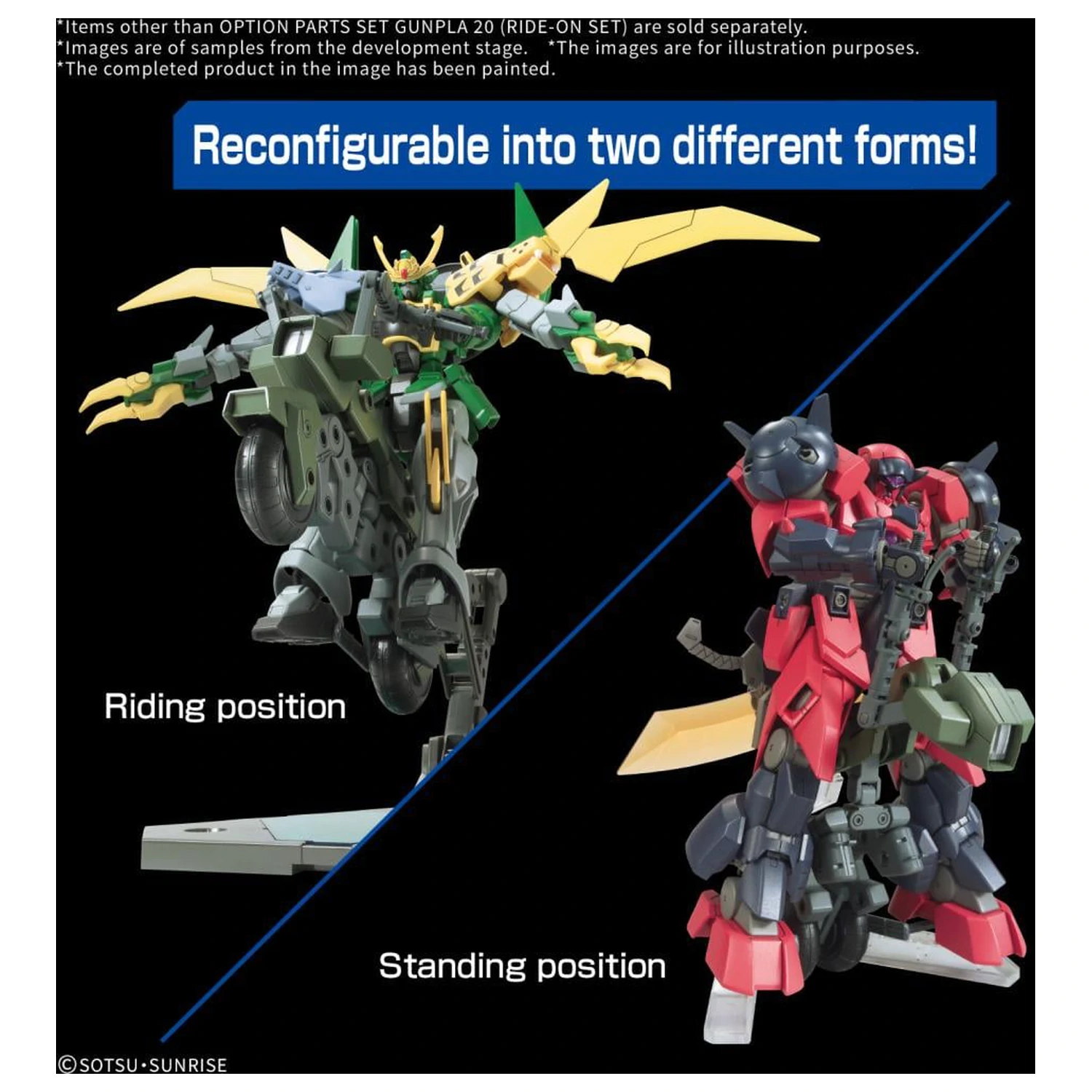 Gundam Optionale Teile Set Gunpla 20 (Ride-on Set) Modellbausatz Produktfoto