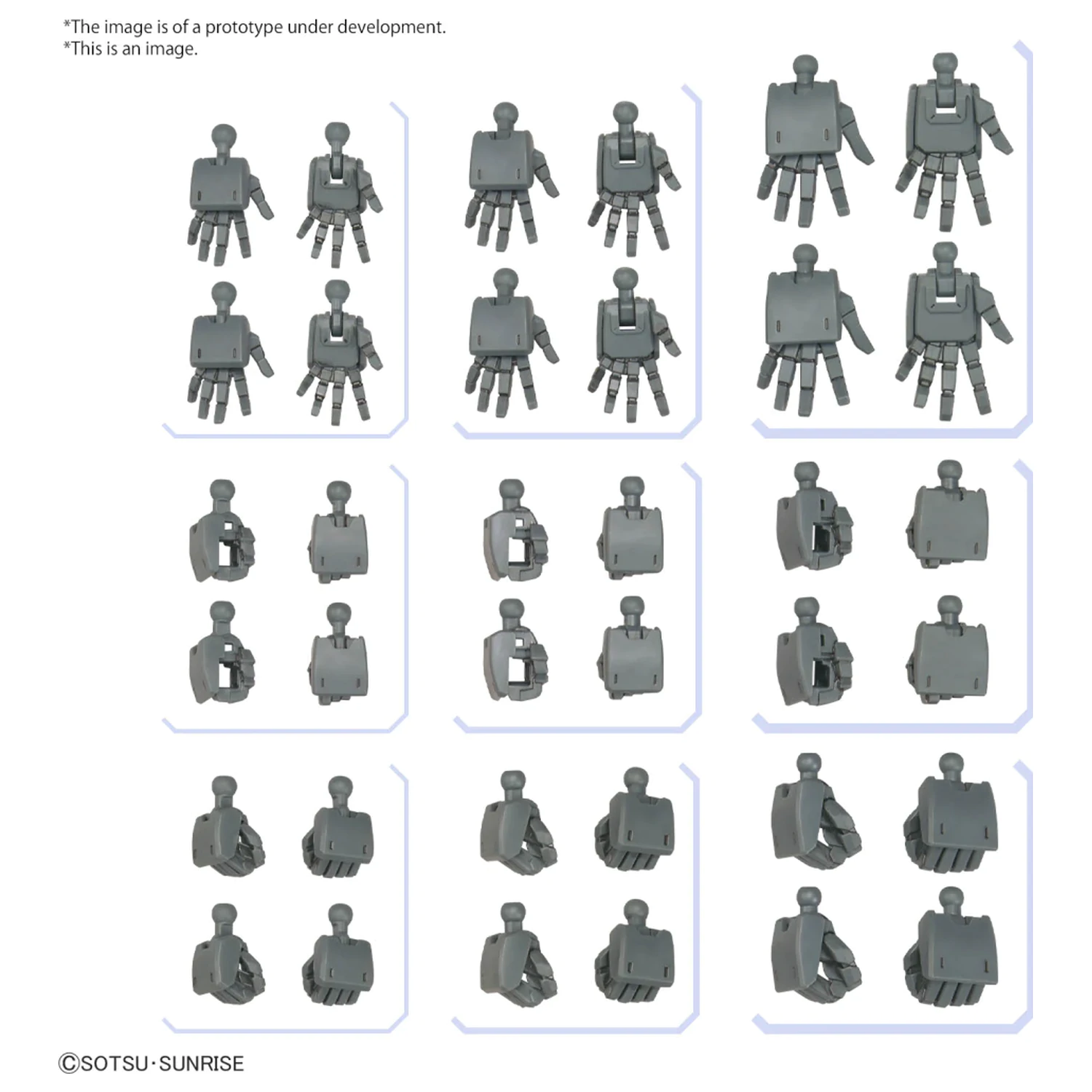Gundam Optionen Bauteile Set Gunpla 3 (Build Hands Edge) Modellbausatz Produktfoto