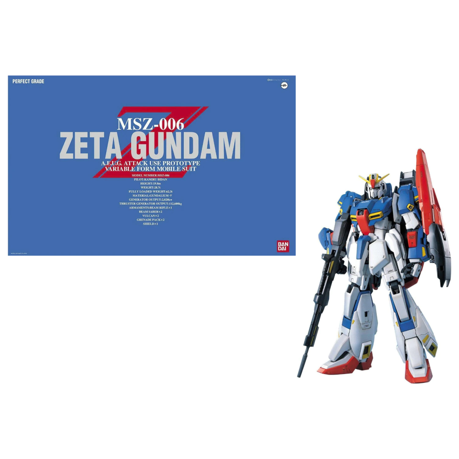 GUNDAM Modell Bausatz Perfect Grade Zeta MSZ-006 1/60 Produktfoto