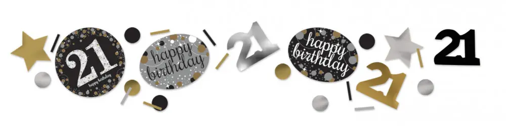 Happy Birthday Gold 21 Konfetti Produktfoto
