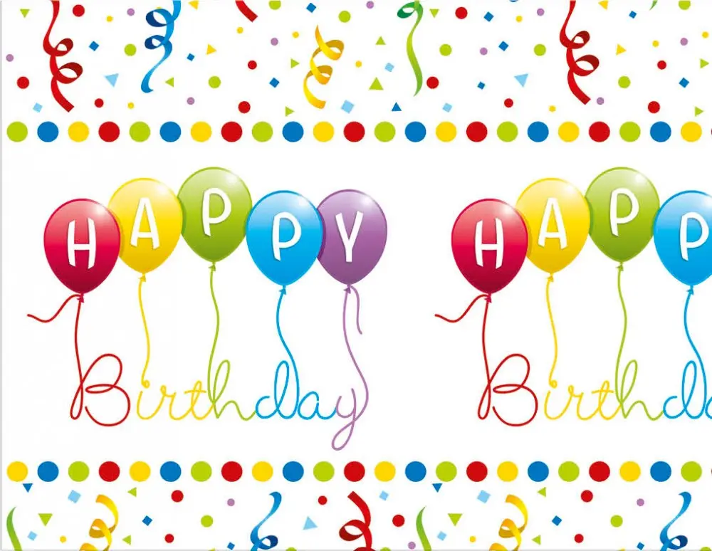 Happy Birthday Streamers Tischdecke 120*180 cm Produktfoto
