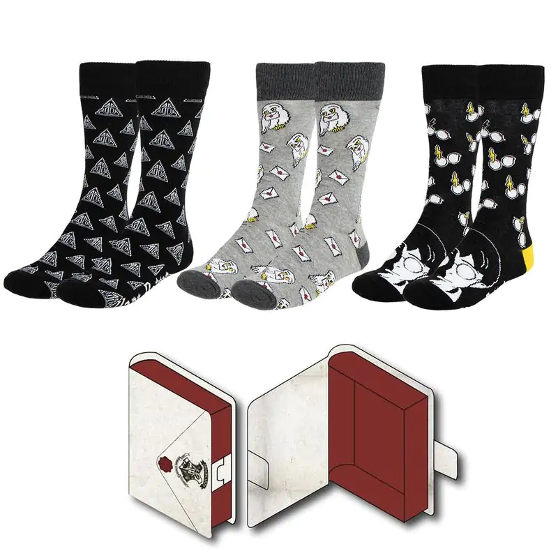 Harry Potter 3er Pack erwachsen Socken termékfotó