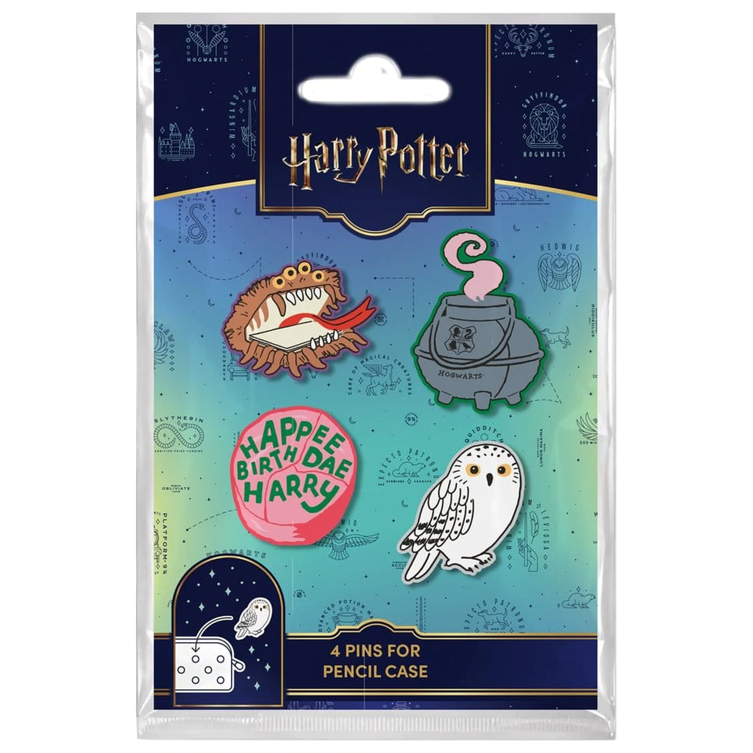 Harry Potter Pin Anstecker Set aus 4 Stück Produktfoto