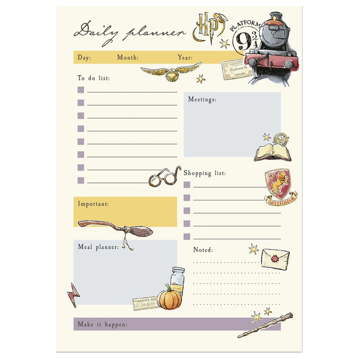 Harry Potter A5 täglicher Planer Produktfoto