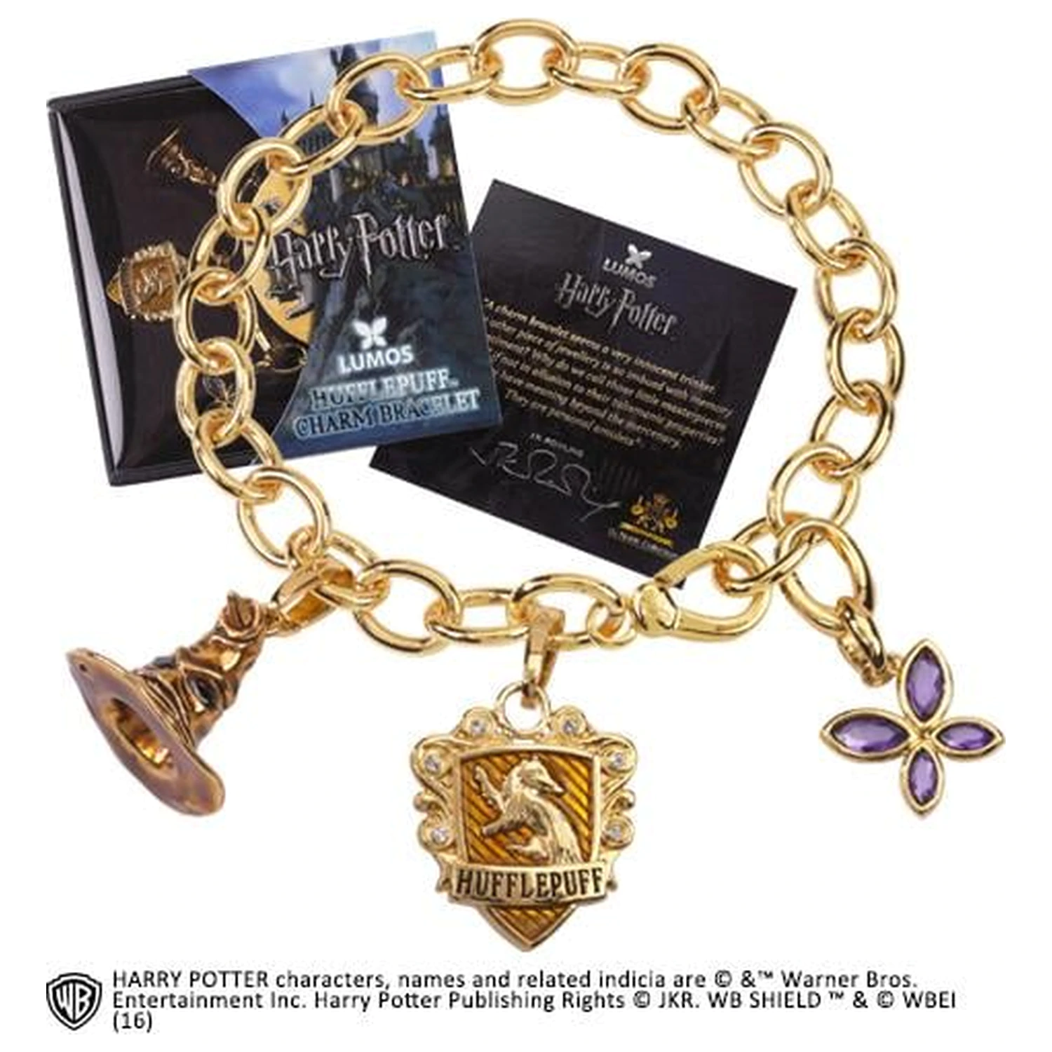Harry Potter Charm Bettelarmband Lumos Hufflepuff Produktfoto