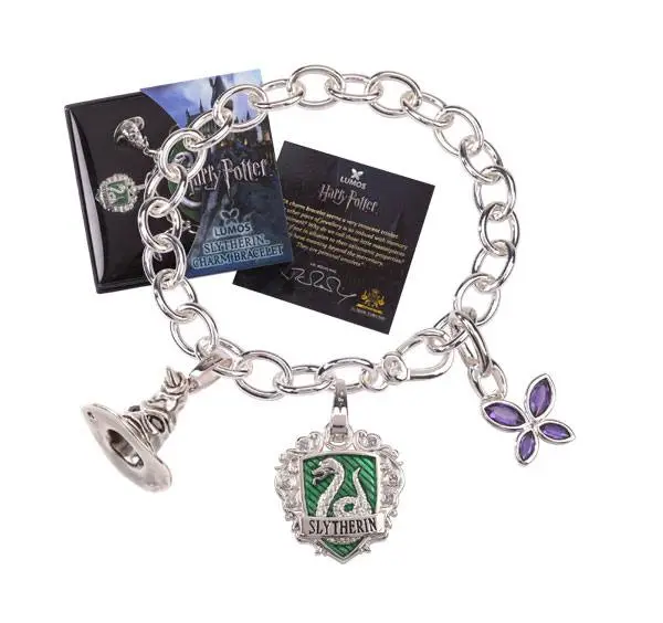 Harry Potter Bettelarmband Lumos Slytherin (versilbert) termékfotó