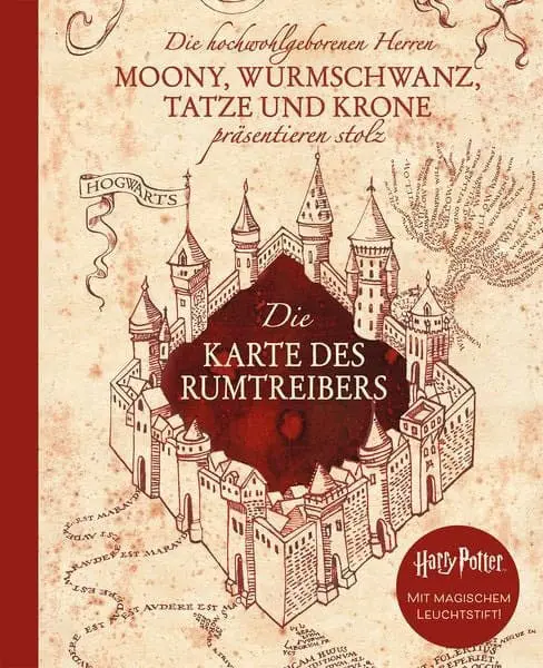Harry Potter Tagebuch mit Schloss und Leuchtstift Die Karte des Rumtreibers Produktfoto