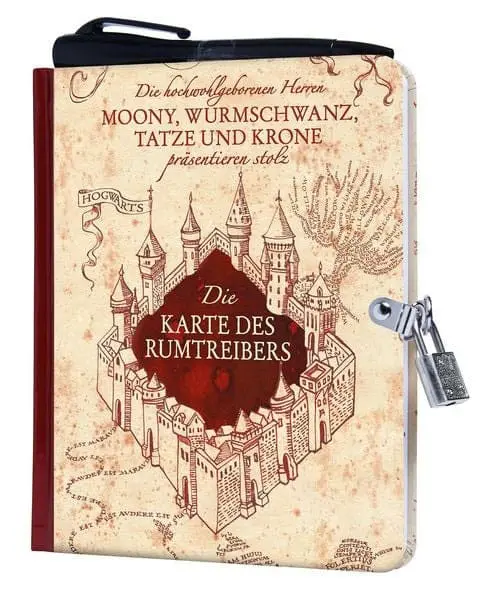 Harry Potter Tagebuch mit Schloss und Leuchtstift Die Karte des Rumtreibers Produktfoto