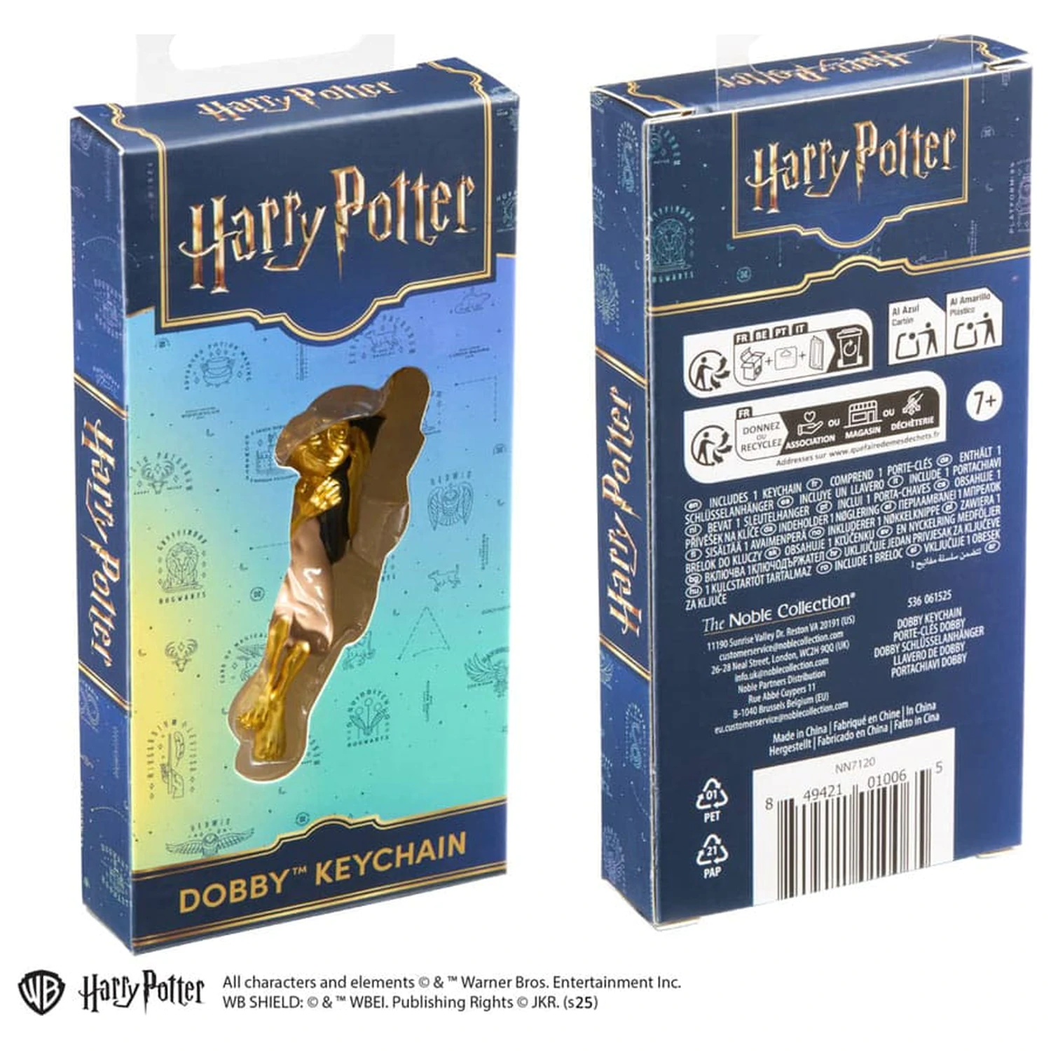 Harry Potter Metall Schlüsselanhänger Dobby goldfarben 11 cm Produktfoto