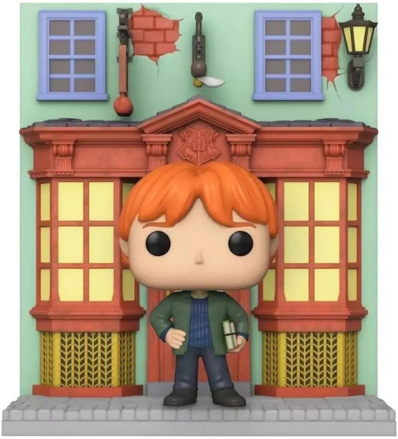 Harry Potter POP! Deluxe Vinyl Figur Deluxe: HP Diagon Alley- Quidditch Supplies Store w/Ron 9 cm Produktfoto