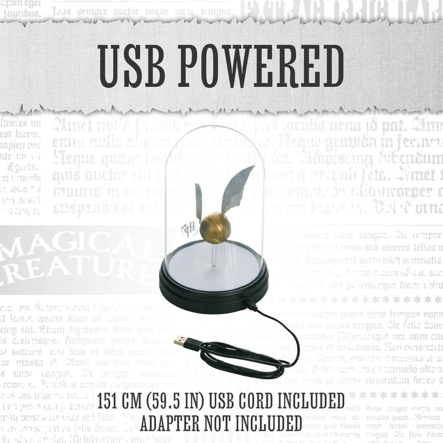 Harry Potter Glockenglas Lampe Golden Snitch 20 cm Produktfoto
