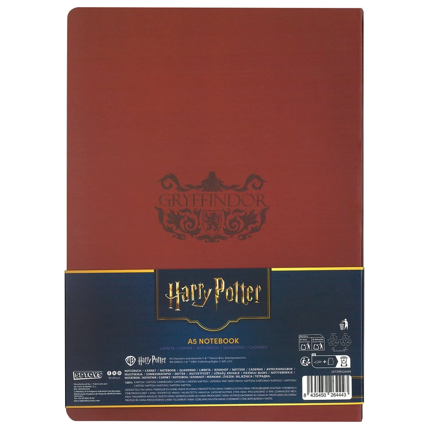 Harry Potter Notizbuch mit weichem Einband Gryffindor 21 cm Produktfoto