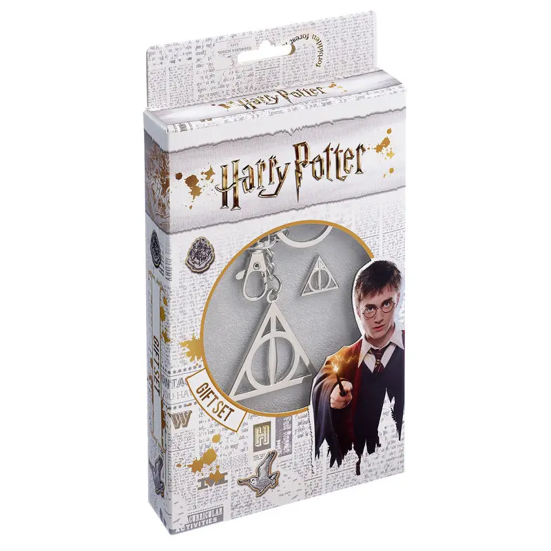 Harry Potter Deathly Hallows Schlüsselanhänger und Anstecknadel Set Produktfoto