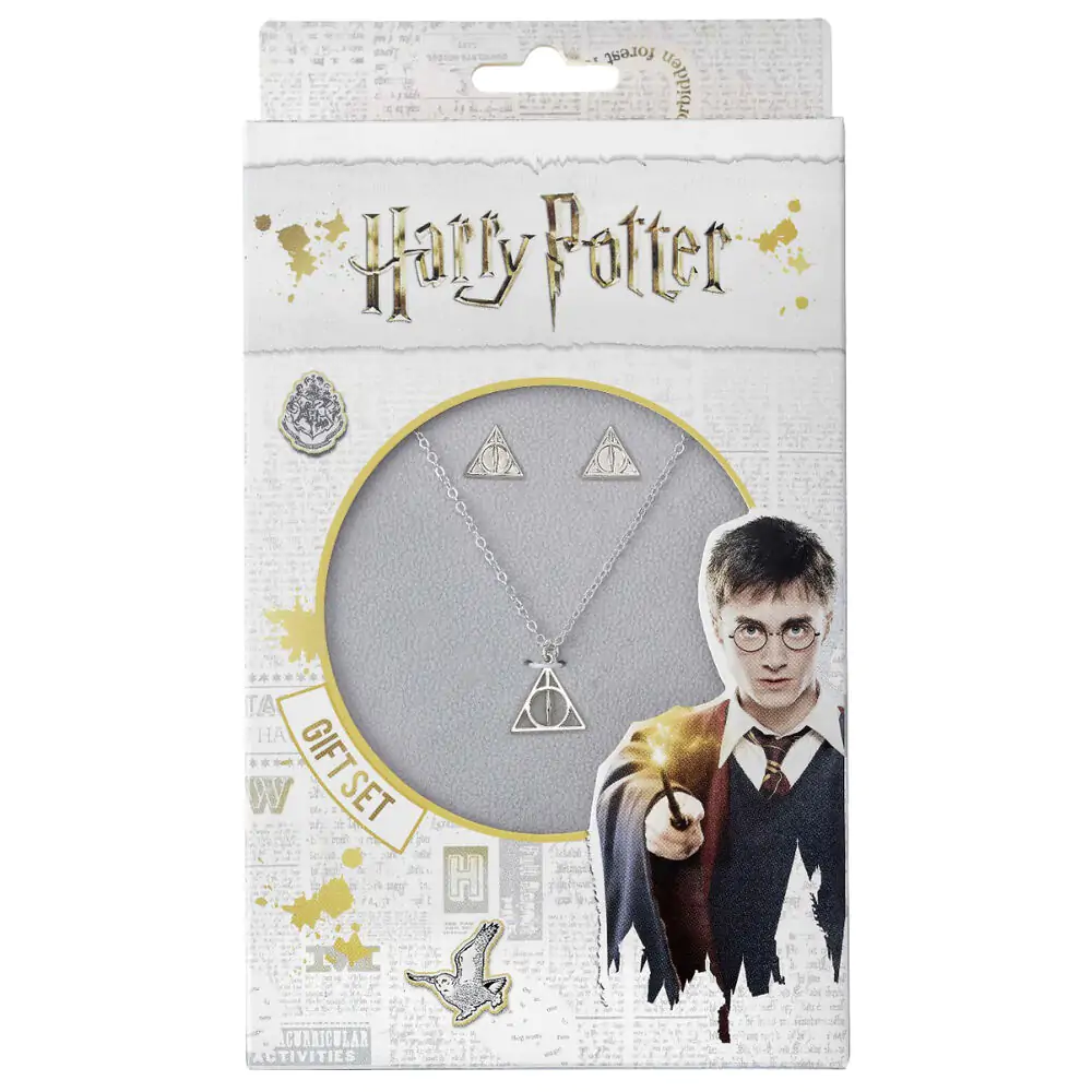 Harry Potter Deathly Hallows Halskette und Ohrringe Set Produktfoto