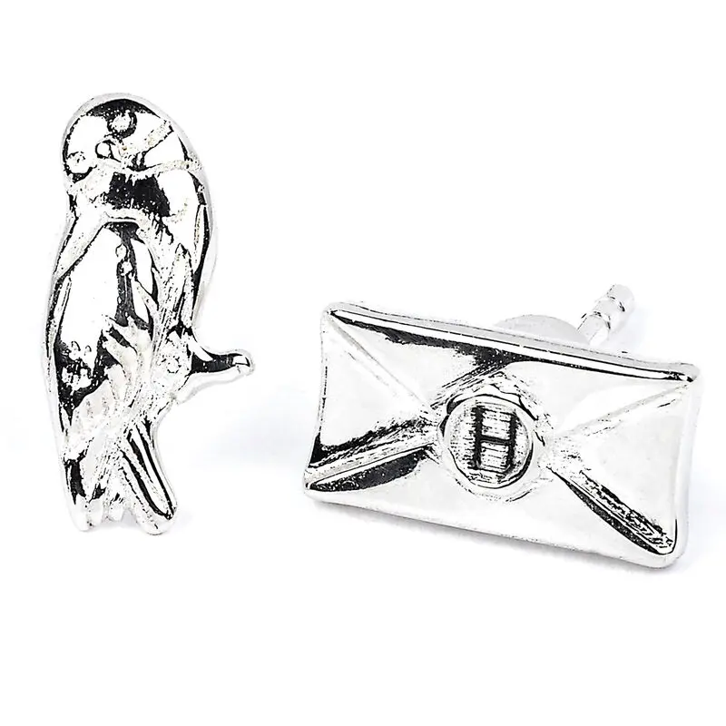 Harry Potter Hedwig and Letter versilbert Ohrringe Produktfoto