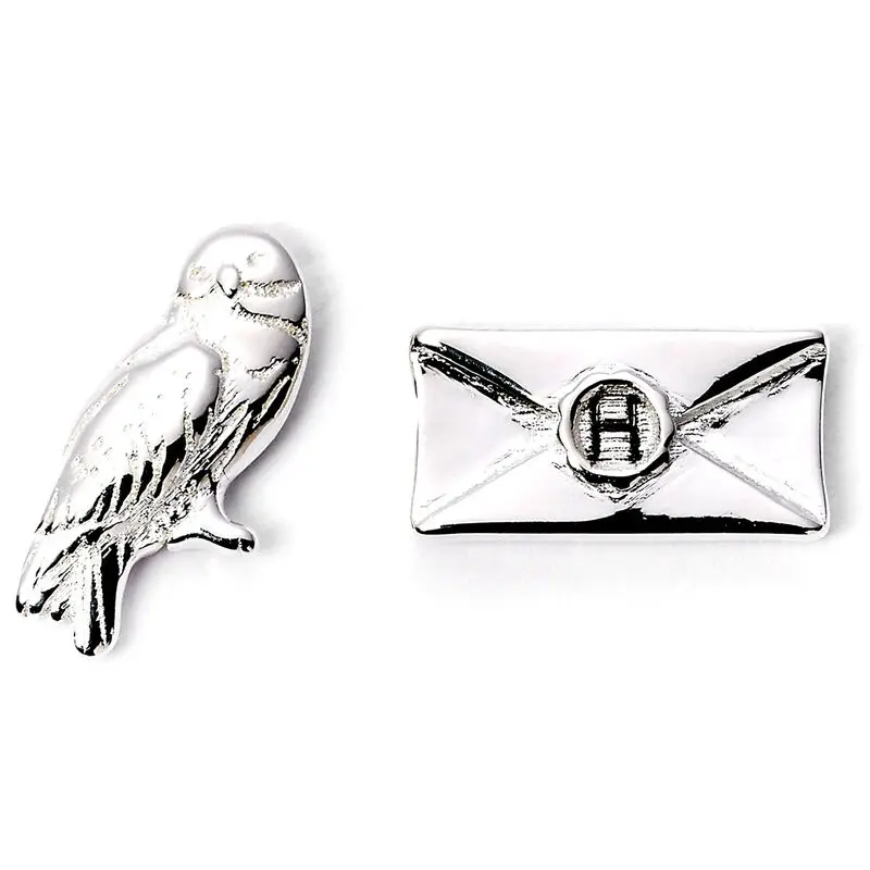 Harry Potter Hedwig and Letter versilbert Ohrringe Produktfoto