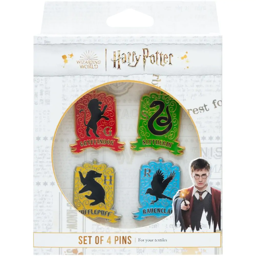 Harry Potter Hogwarts 4er Anstecker Set Produktfoto