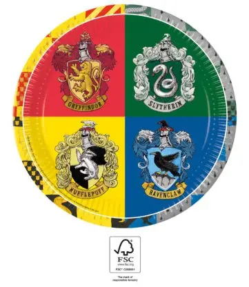 Harry Potter Hogwarts Houses Pappteller 8 Stück 23 cm FSC Produktfoto