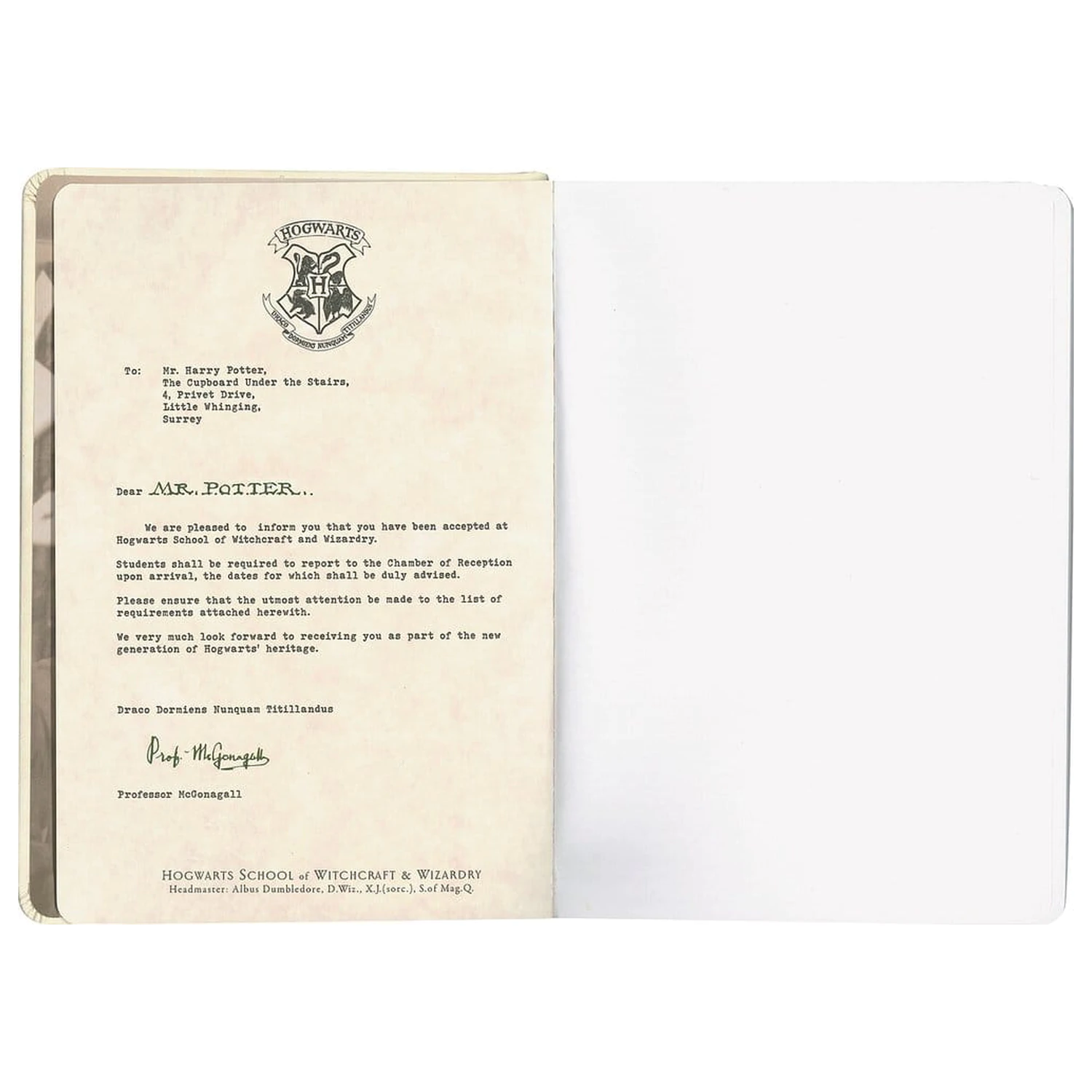 Harry Potter Hardcover Notizbuch Hogwarts Letter 21 cm Produktfoto